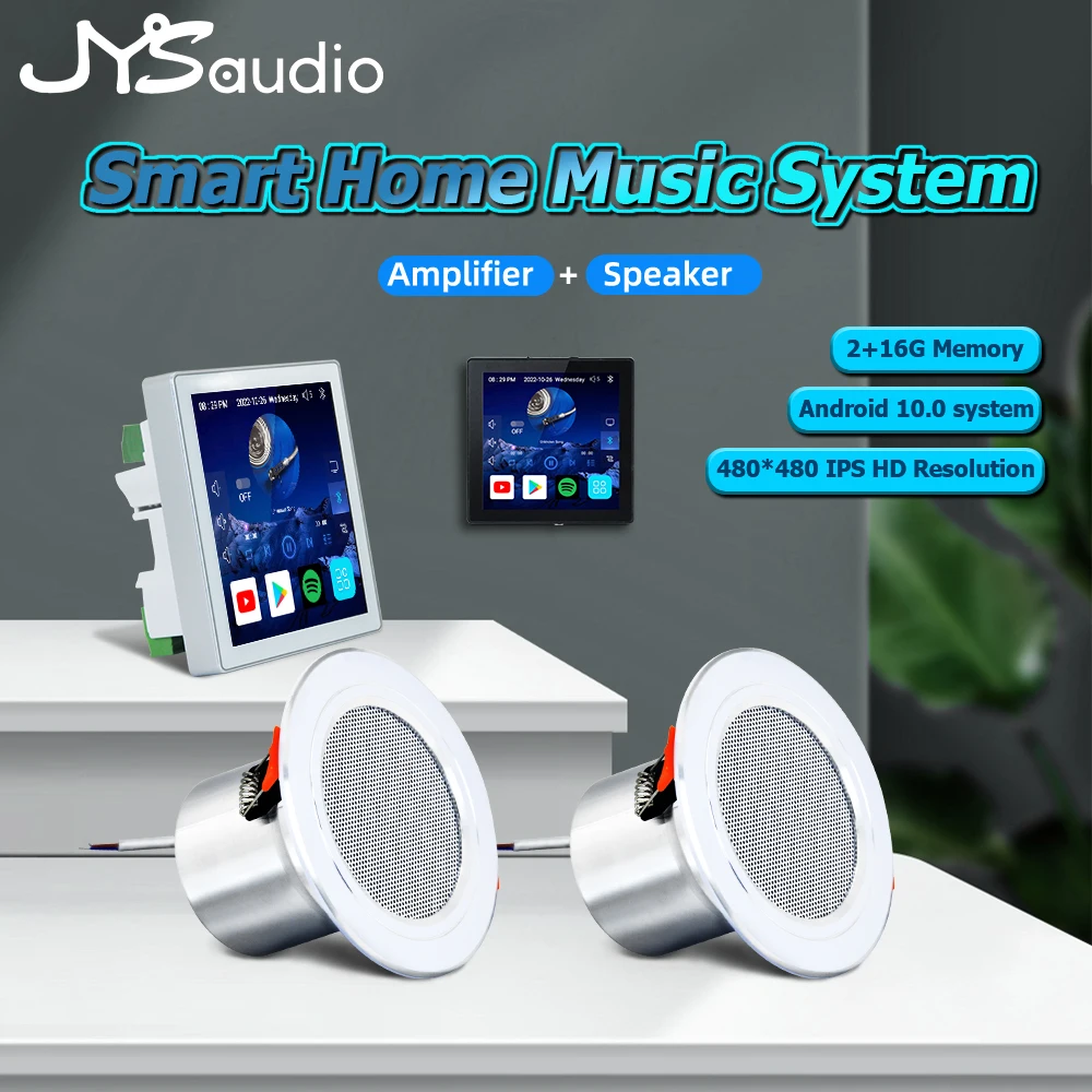

Smart Home Theater Bluetooth Wall Amplifier Mini Android System Audio Stereo Sound Music Panel PA System Ceiling Speaker for Inn