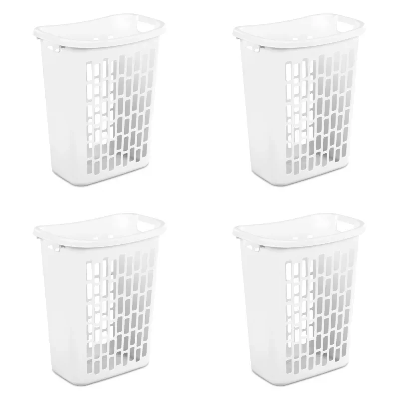 

Mainstays Rectangular Open Laundry Hamper Plastic, White, Set of 4,Plastic Laundry Hampers,WHITE Rectangle BAGS Rattan Basket