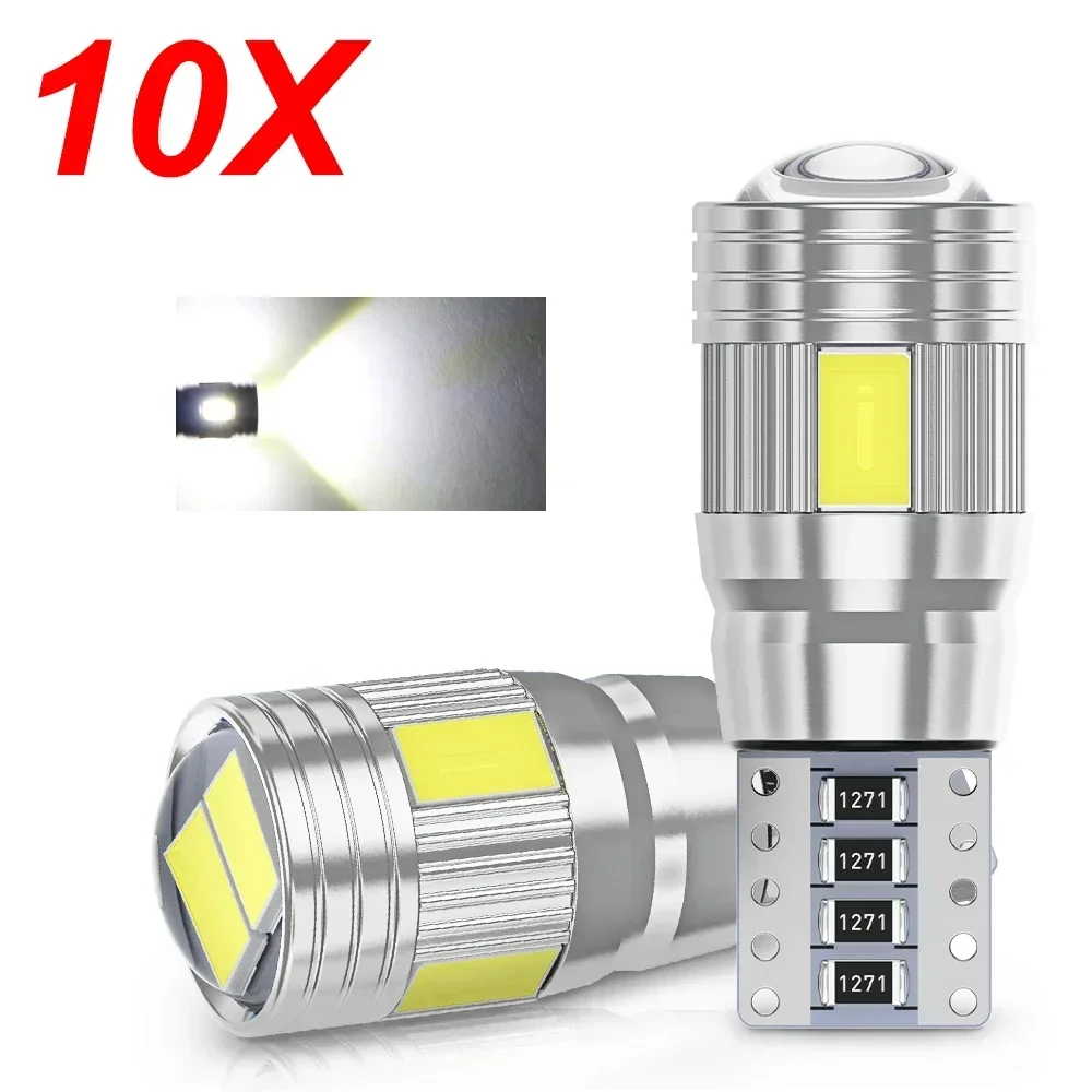 10 шт. T10 W5W светодиодная лампа Canbus 12 В 5630 6SMD 6000 К супер яркий белый салон автомобиля