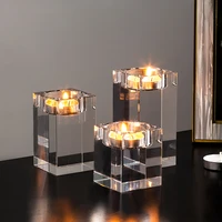 modern crystal glass creative romantic candle holders home decoration wedding decorations party ornaments desktop candlestick