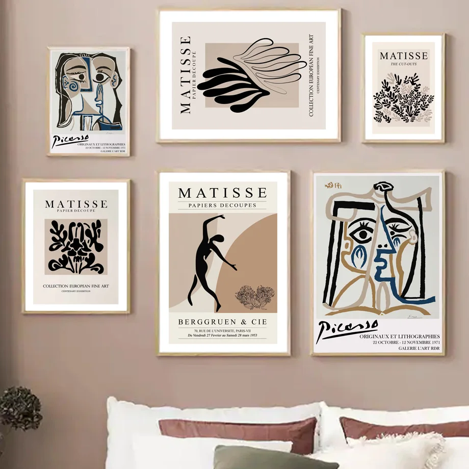 Абстрактная Настенная картина Matisse Picasso с рисунком искусства коралловых листьев