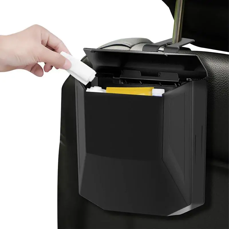 

Car Trash Bin With Hanging Trash Vehicle Garbage Dust Case Storage Box Plastic Pressing Square Trash Can Type Auto Car Supplies