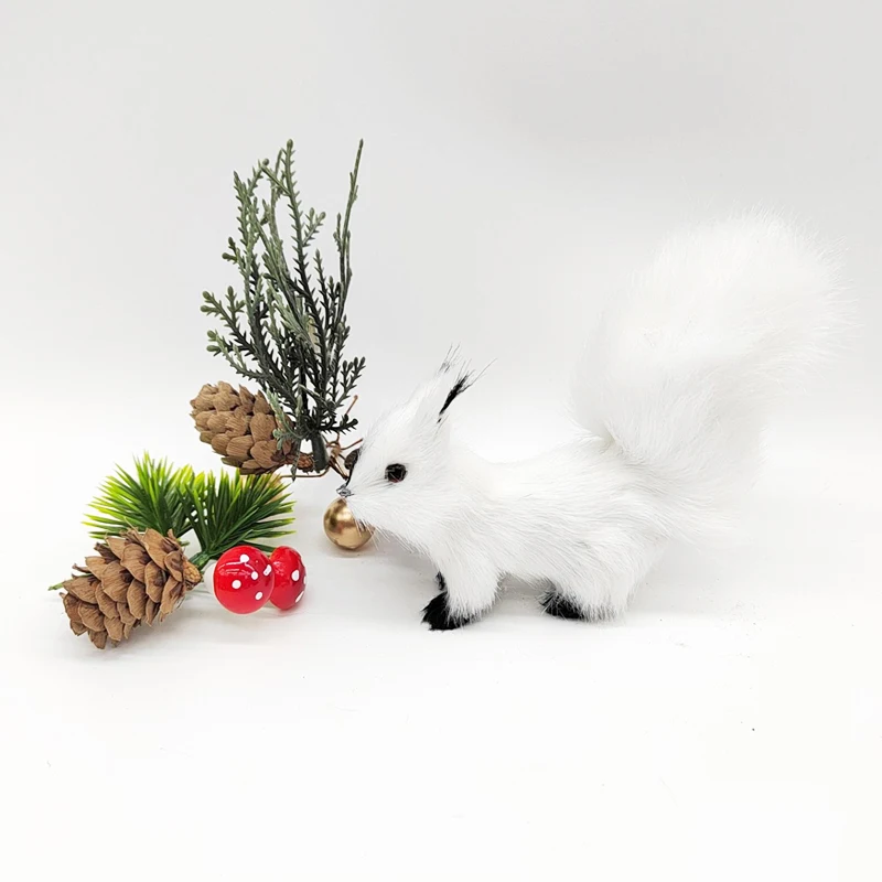 

Plush simulation animal small squirrel pendant decoration toys handmade home decorations