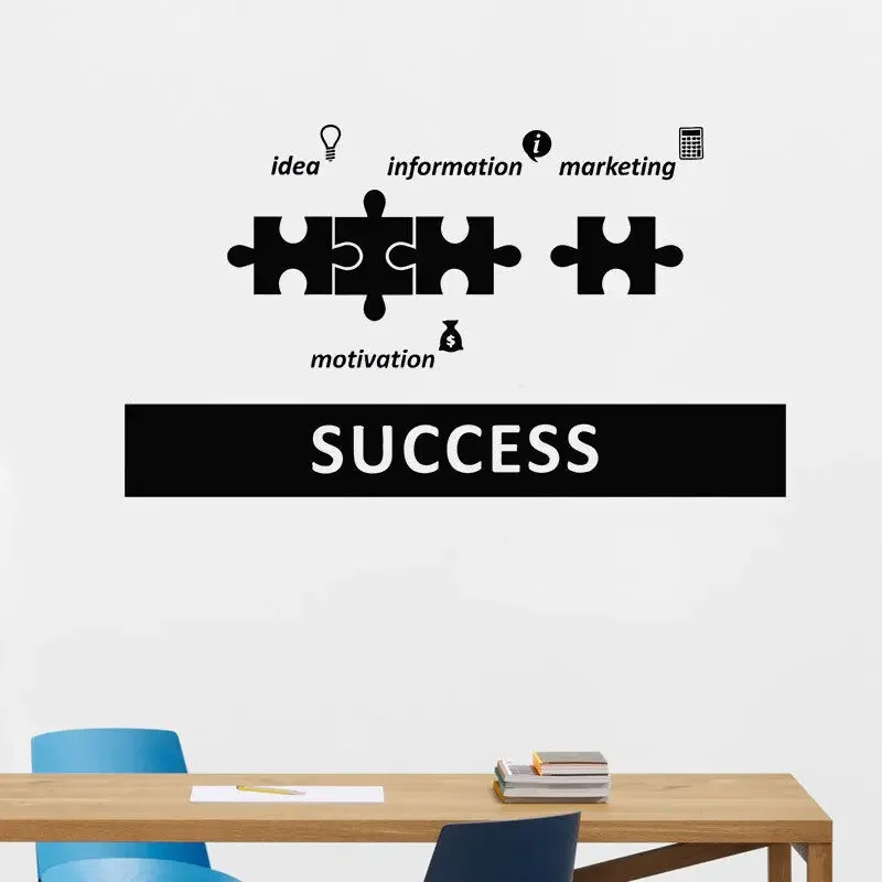 Виниловая наклейка на стену для офиса головоломка успеха наклейки украшения