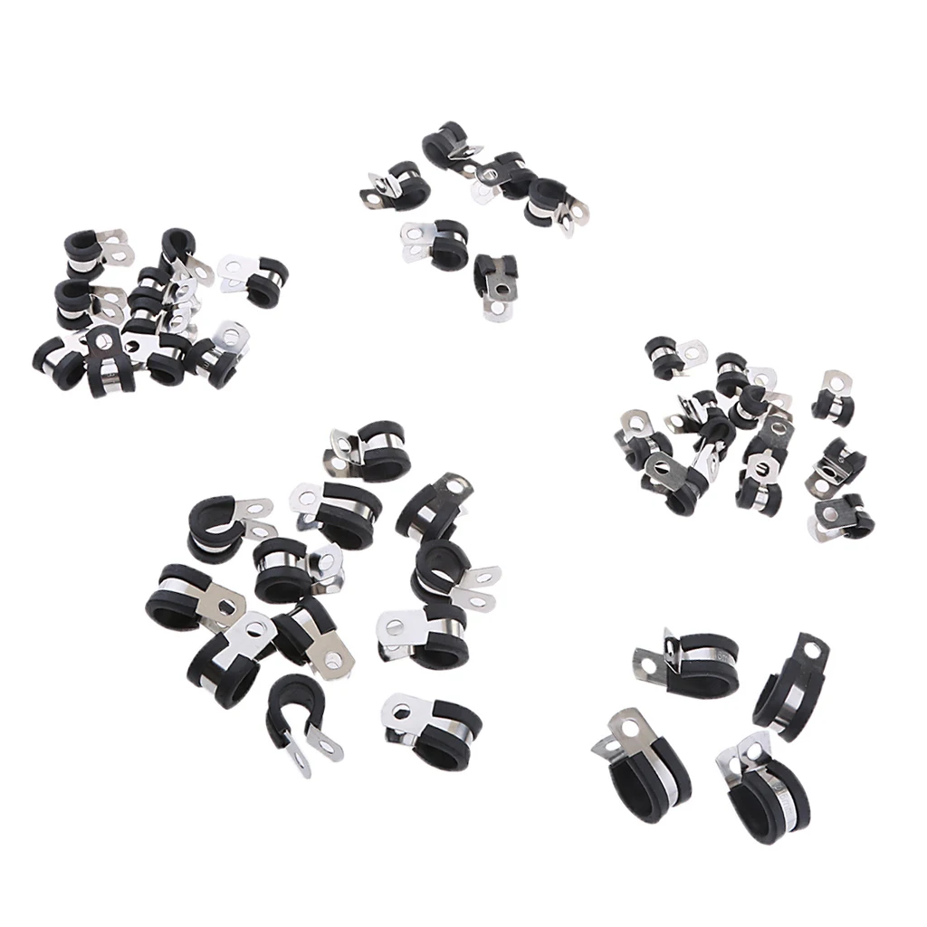 304 Stainless Steel Rubber Cushion Hose Cable Clamps Assortment |