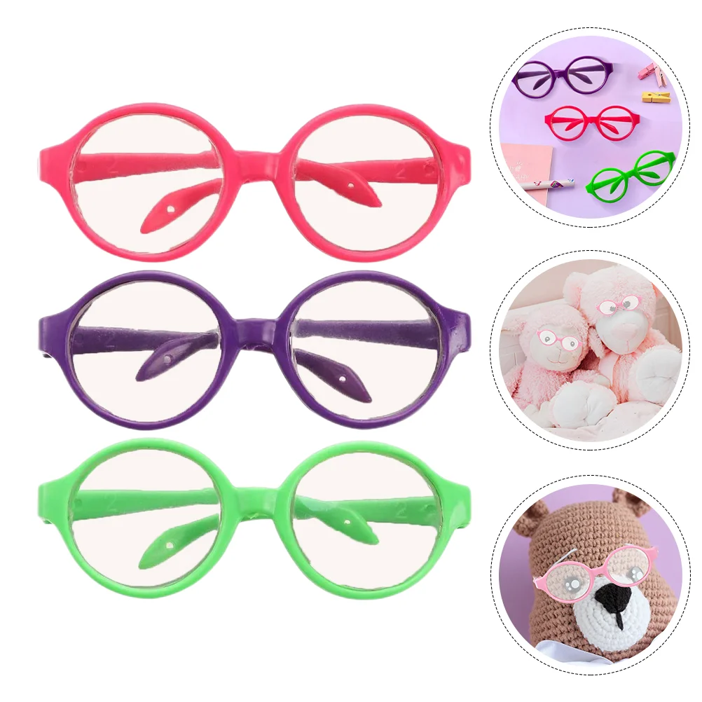 

3 Pcs Glasses Dress Up Accessories Mini Toys Girls Props Decors Plastic Eyeglasses Dressing Baby Amrican Dolls