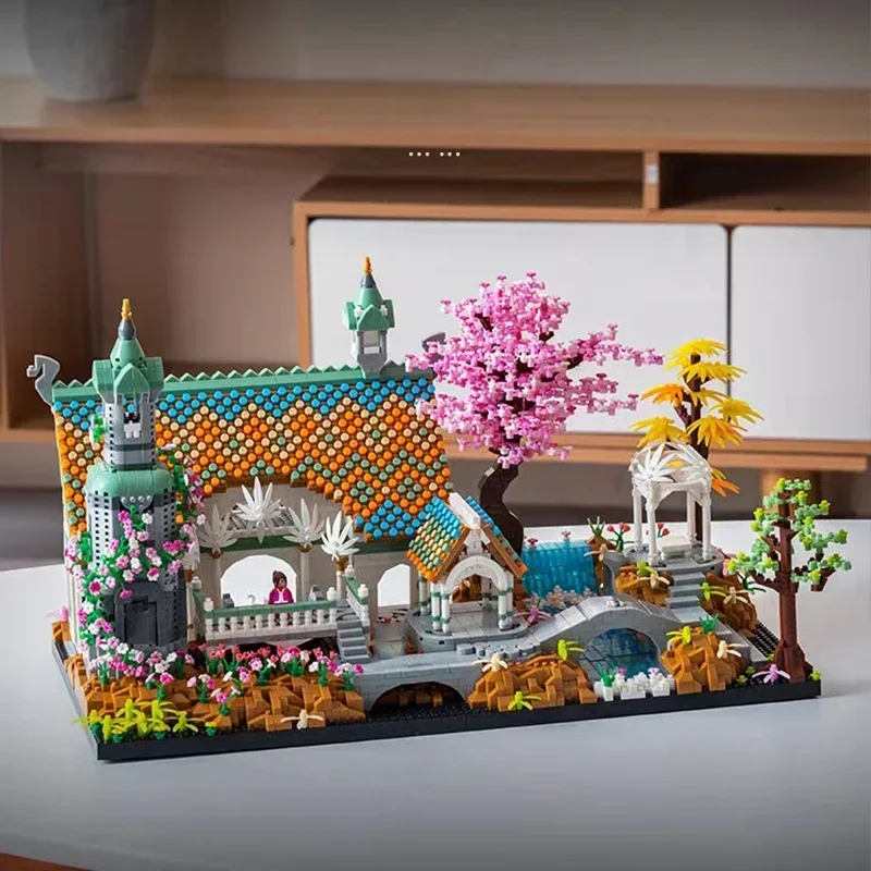 

7080PCS Famous Movie Lorded of Ring Rivendell Building Blocks 10316 Diamond Bricks Street View European House Toys Kids Gift