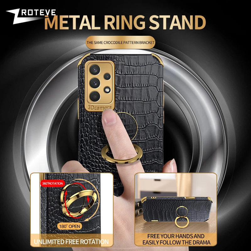 A52 Case ZROTEVE Crocodile Pattern Leather Cover For Samsung Galaxy A52 A72 A12 A22 A32 4G A13 5G A23 A33 A53 A73 M52 M53 Cases