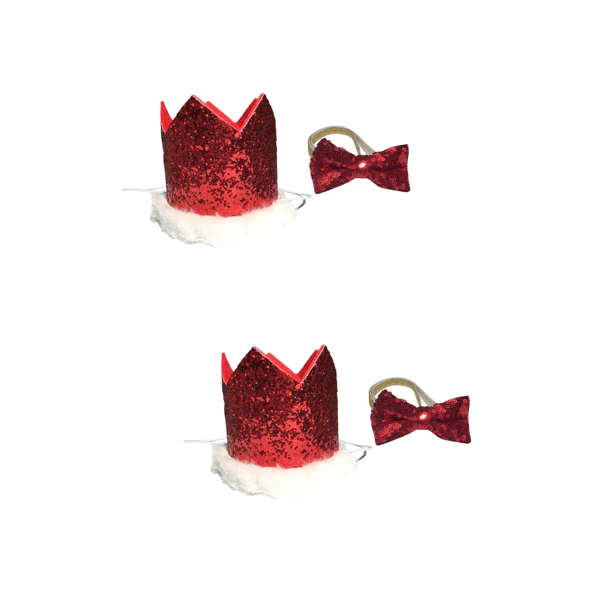 

Pet Hat Dog Christmas Bow Tie Cat Party Collar Birthday Headwear Xmas Plush Necktie Glitter Headdress Headgear Capcostume