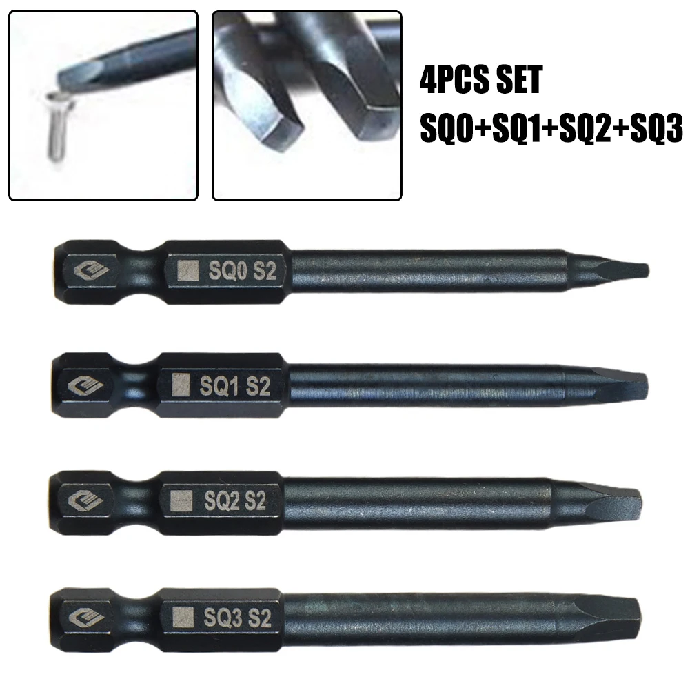 

Hand Tools Screwdriver Bits SQ3 Square Head Steel 1/4Inch 6.35mm Electric Screwdriver For Manual Locked Screws SQ0 SQ1
