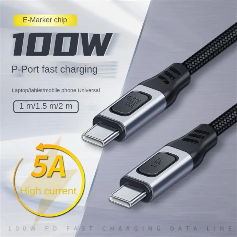 

Practical Data Wire Quick Charge Durable Double C Line Type-c Wear Resistant Data Line Charging Line Nylon Weaving 100w