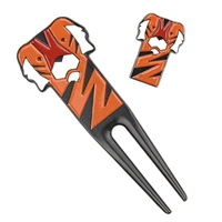 golf divot repair tool anti scratch cartoon tiger pattern golf pitch repairer divot easy to carry golf repair accessories