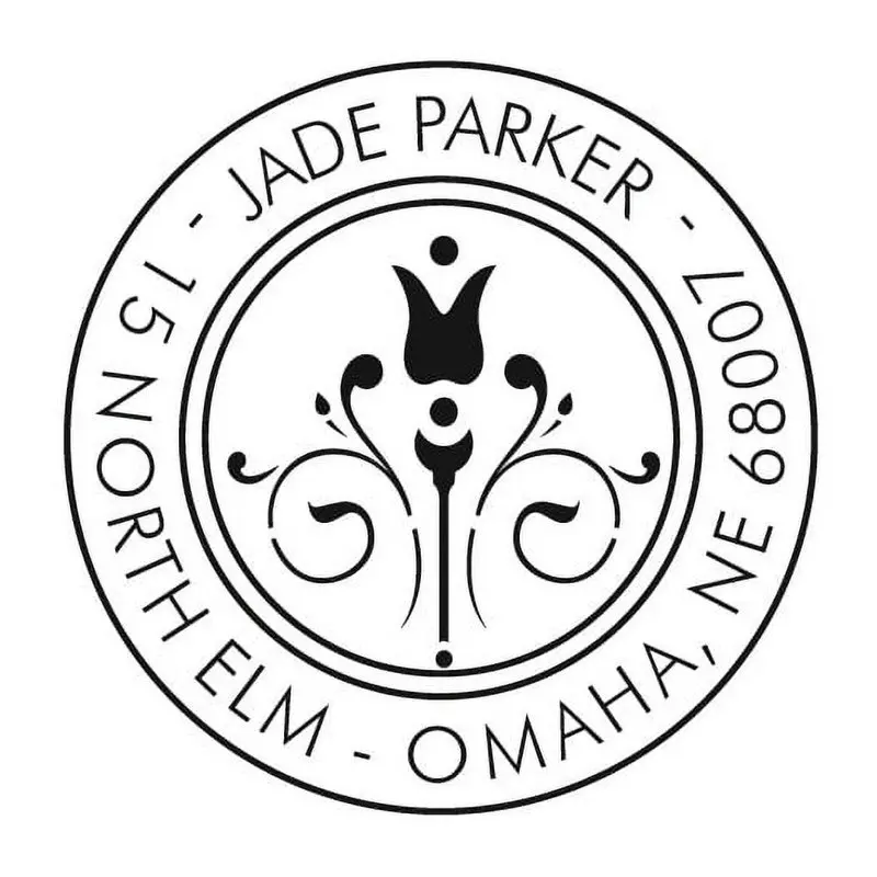 

Round Self-Inking Rubber Stamp - Parker Rose