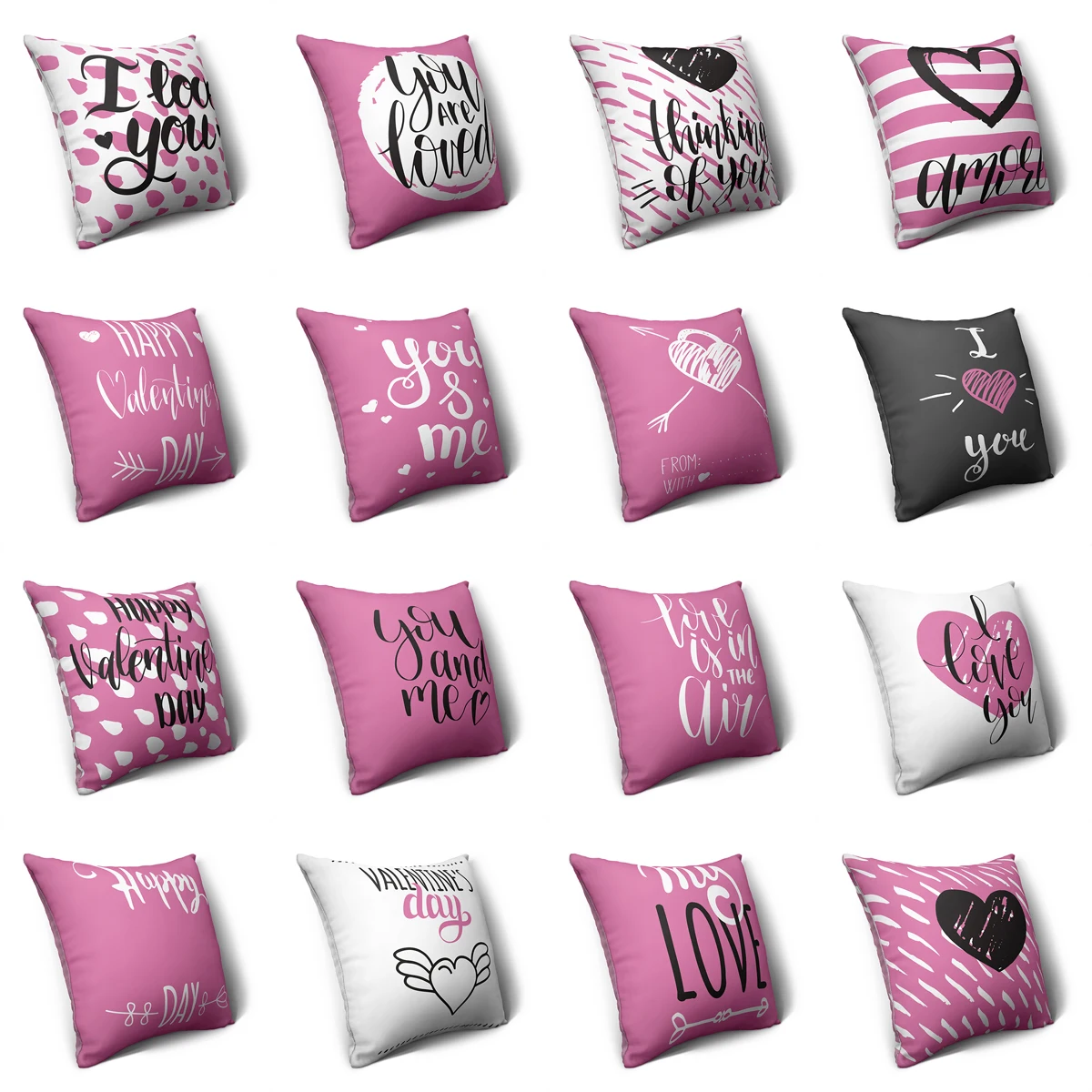 

ZHENHE Romantic Valentine's Day Pillow Case Double Sided Printing Cushion Cover for Bedroom Sofa Decor 18x18 Inch （45x45cm）