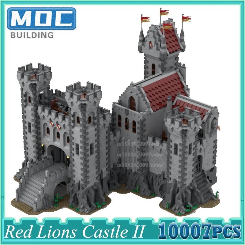 Известный фильм MOC строительные блоки красные львы замок II архитектура модель