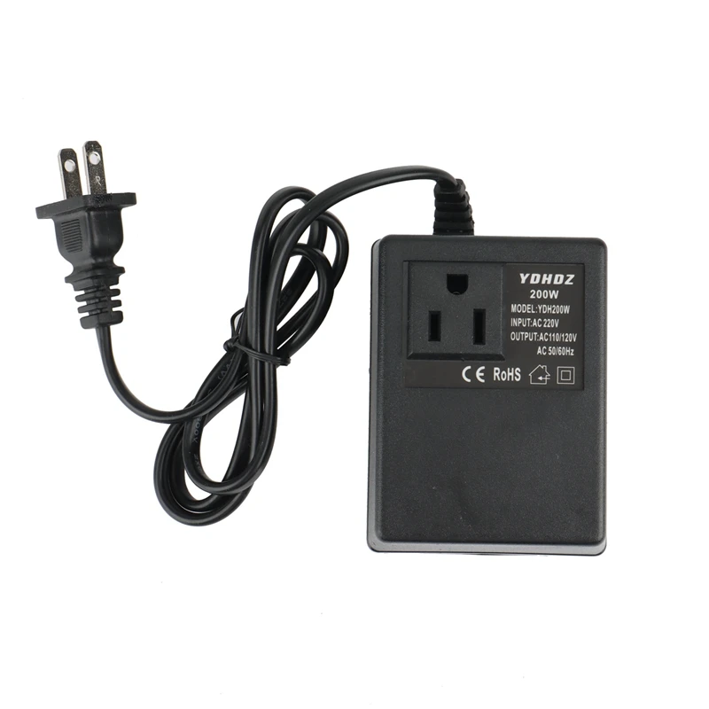 

BMDT-1 PCS 200W Voltage Converter Transformer 220V To 110V Step Down Travel Voltage Transformer Converter US Plug