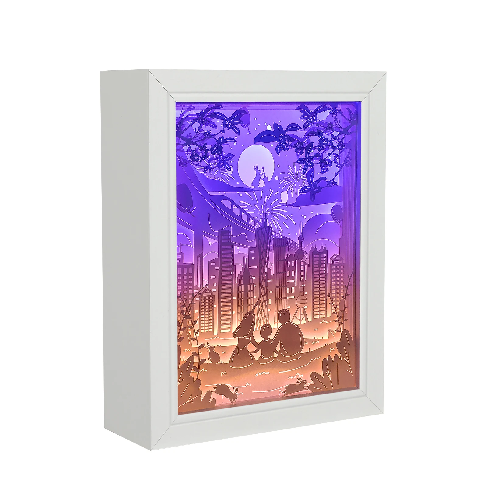 

Led Night Lights Mid-Autumn Paper Cut Light Box Holiday Lighting Table Lamp Custom Picture Frame Shadow Box Personalized Gift