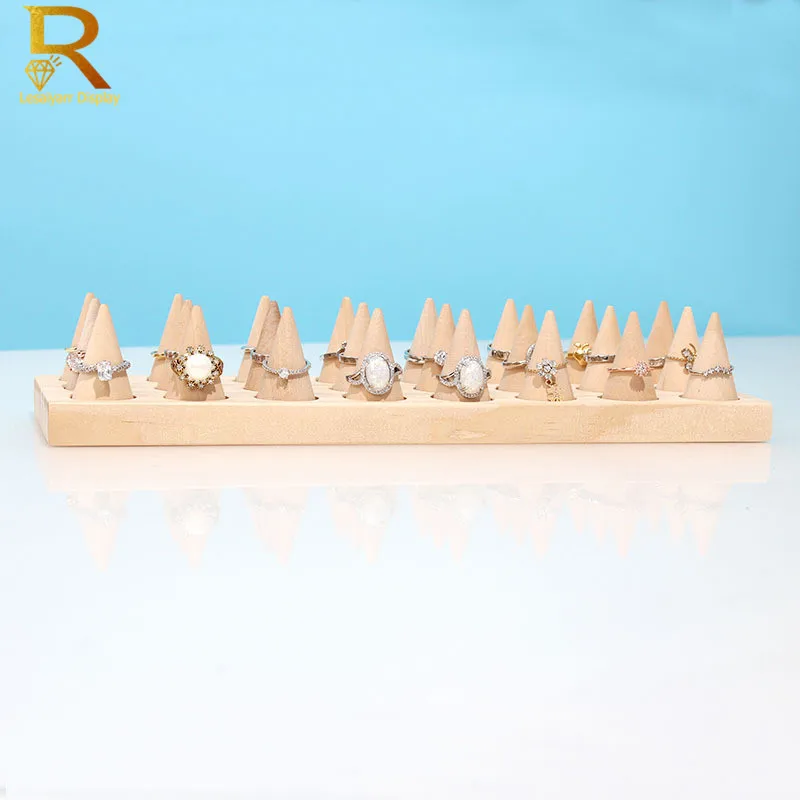 Подставка для колец и ювелирных изделий из массива дерева 6/12/24 дюйма