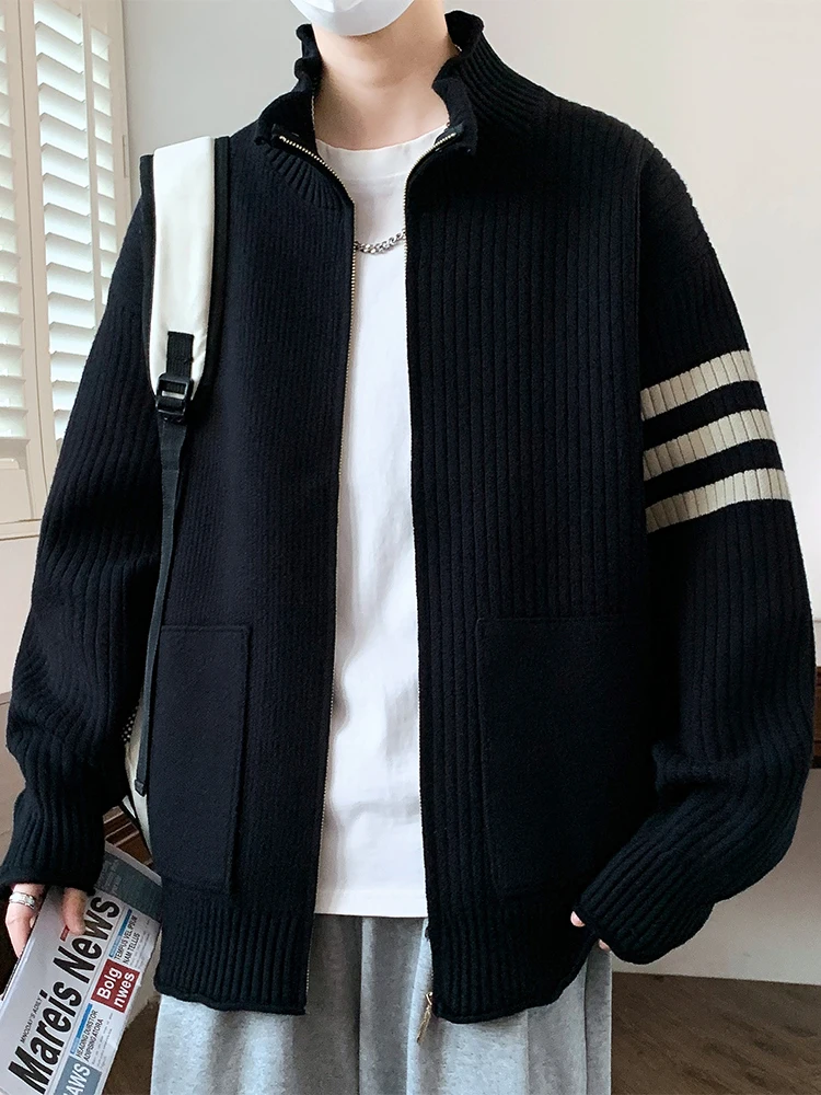 Кардиган на молнии свитер мужская осенне-зимняя Модная брендовая куртка с