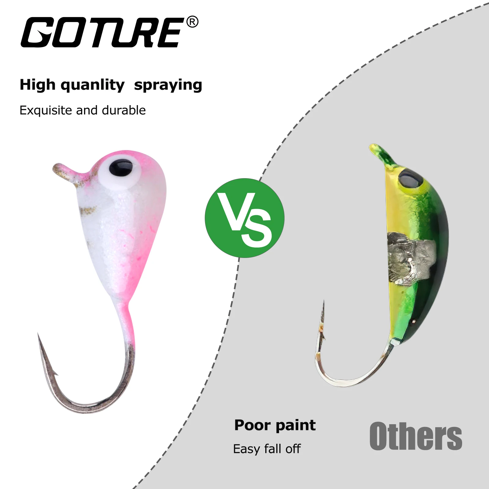 Goture 24 шт./кор. зимняя вольфрамовая приманка для зимней рыбалки светящаяся тонущая