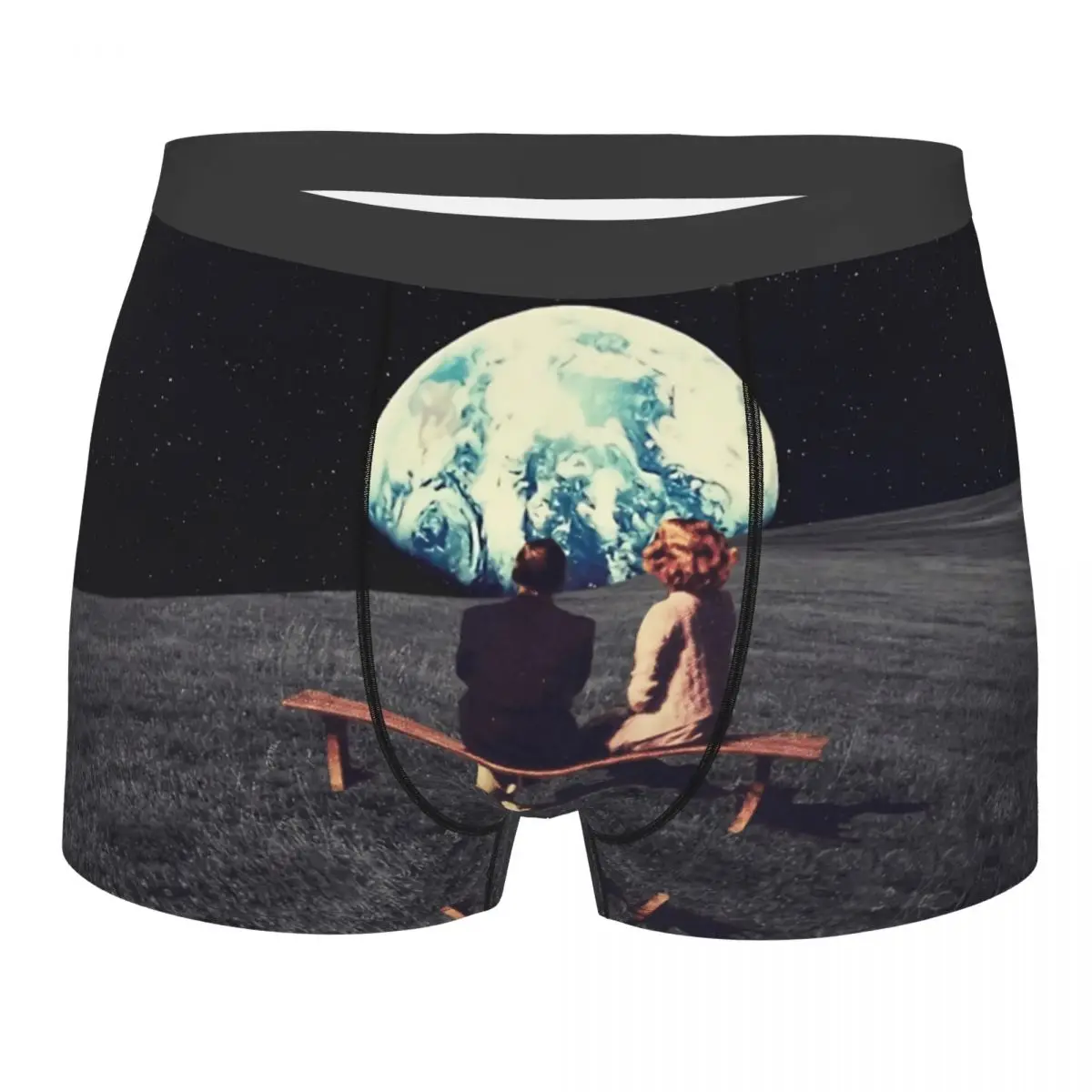 

We Used To Live There Vintage Space Underpants Breathbale Panties Male Underwear Print Shorts Boxer Briefs
