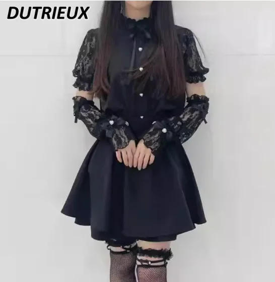 Рубашка в японском стиле женская летняя новая рубашка Милая с кружевными