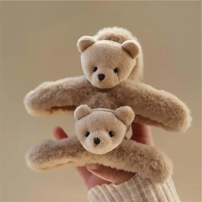 Новая заколка для волос с милым медведем женщин кавайный дизайн большие заколки