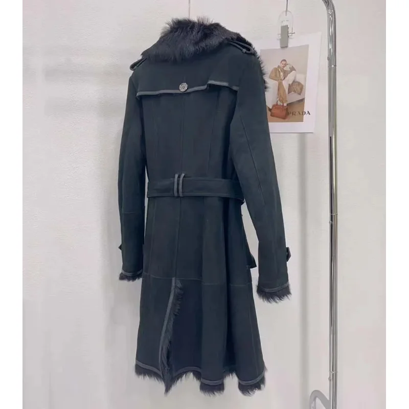 Длинное пальто зимнее женское 2024 Новое поступление одежда из натурального