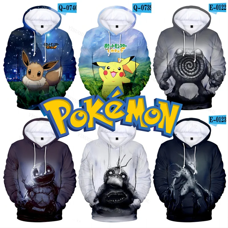 

Squirtle Bulbasaur Charizard Pikachu Pokemon Charmander Sweatshirts Hoodies Men Outerwear Coat Oversized Hooded Thin Jacket