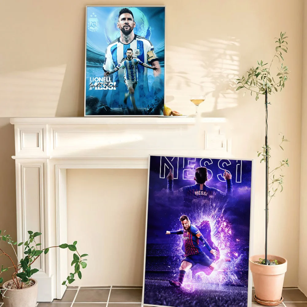 Самоклеящийся Липкий Постер Football Star M-messi Необычная Наклейка На Стену Для