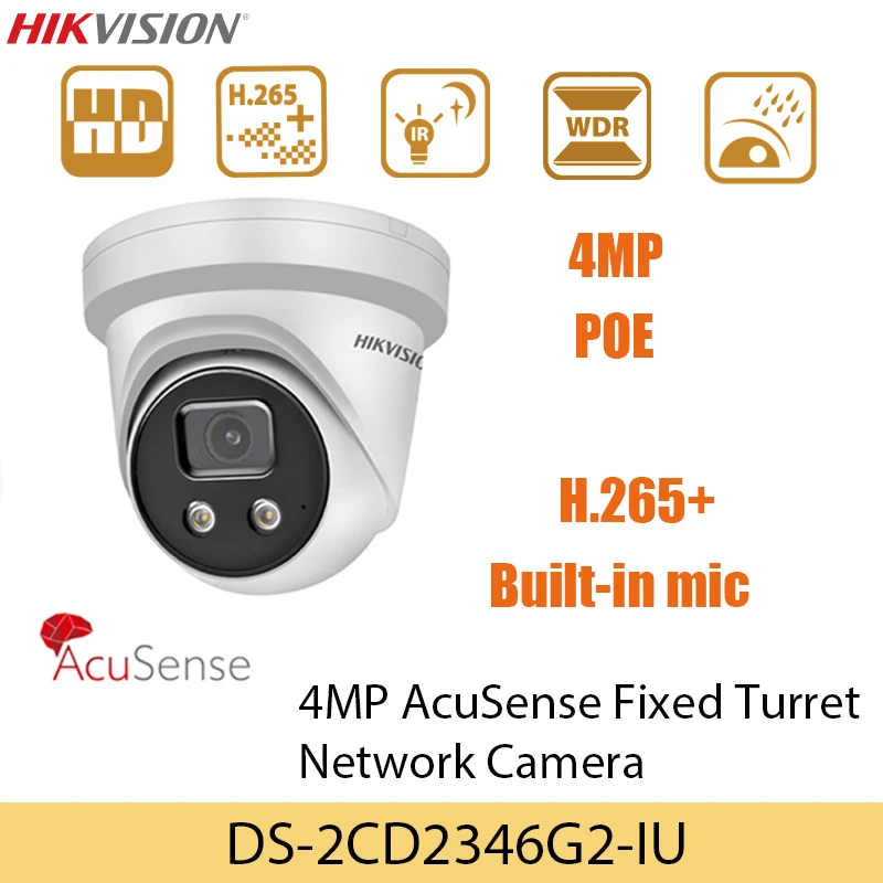 

IP-камера Hikvision, 4 МП, POE, встроенный микрофон