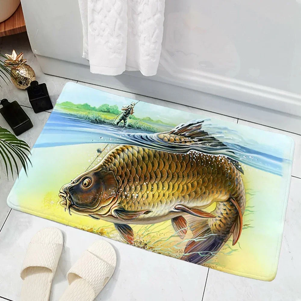 Персидский плетеный 3D рыбный повседневный ковер противоскользящий