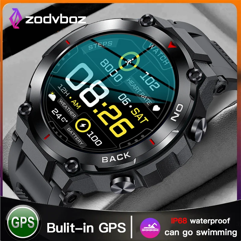 

Outdoor GPS Smart Watch Men Sport Watches Swim Super Long Standby Wristwatch Health Tracker IP68 Waterproof Smartwatch For Women