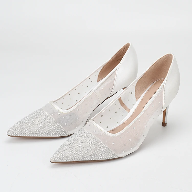 

Beige High Heels Women's Shoes with Spikes Brief Pumps Shallow Mouth Slip On Sandals Ladies Breathable Basketball Platform 2022