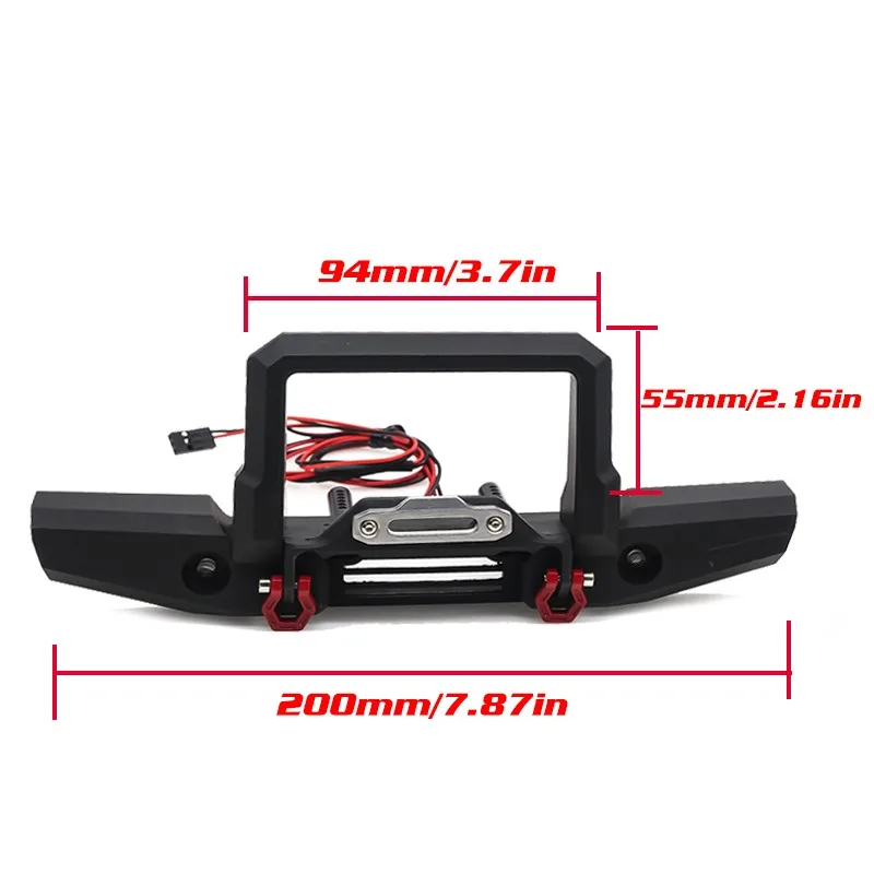 

For 1/10 RC Car Trax TRX-4 AXIAL SCX10 I II Upgrade Parts Rear bumper 1PCS Metal Rear Bumper with D-rings Tow hook