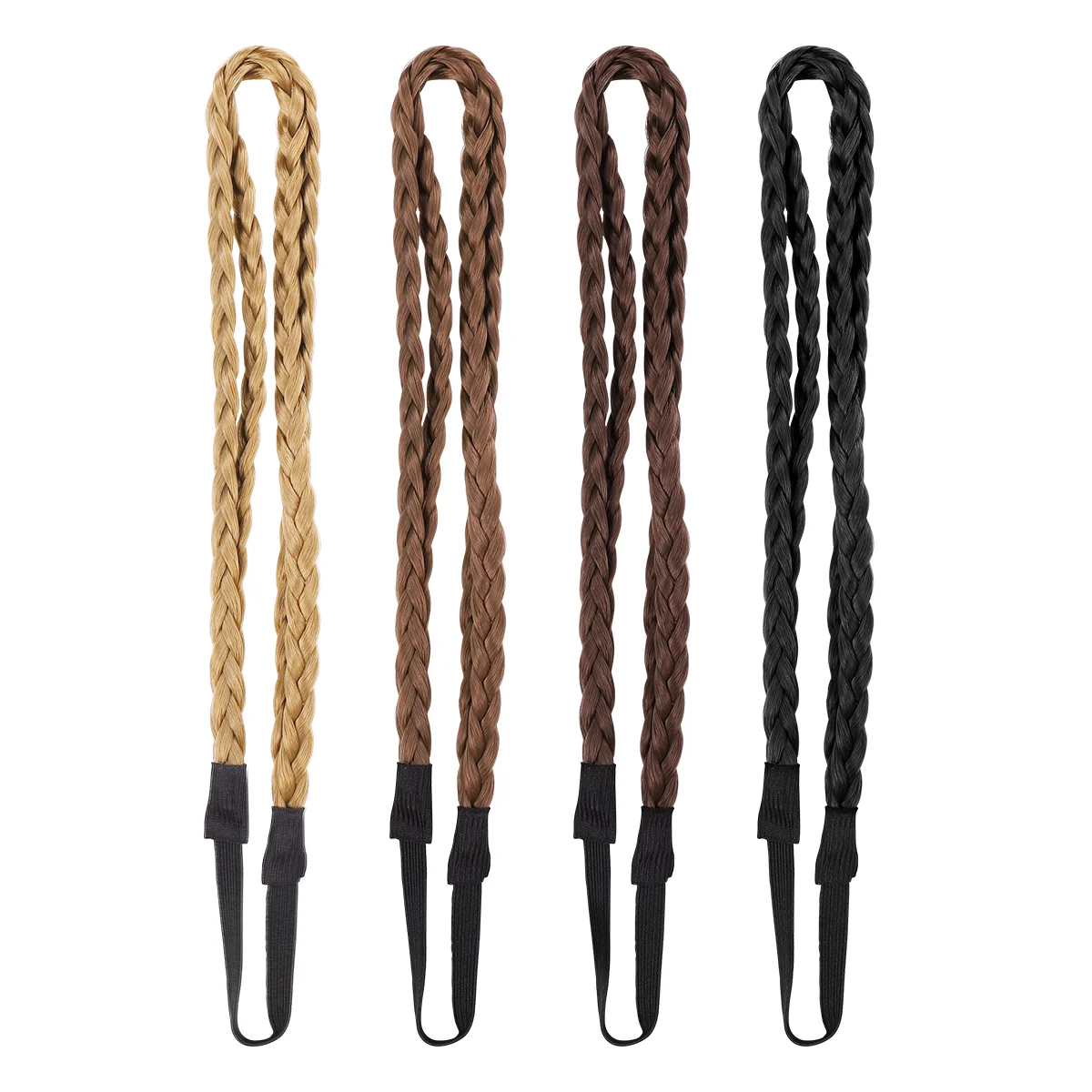 

Lurrose 4pcs Double Weaving Knot Headband Braided Hair Band Elastic Hair Ties Cross Hair Band Satin Knotted Hair Accessories
