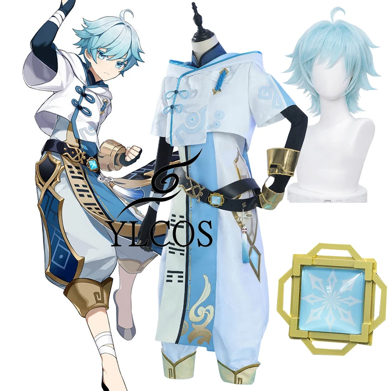 

Game Genshin Impact Chongyun Cosplay Costume Wig Halloween Party Clothes For Unisex Suit