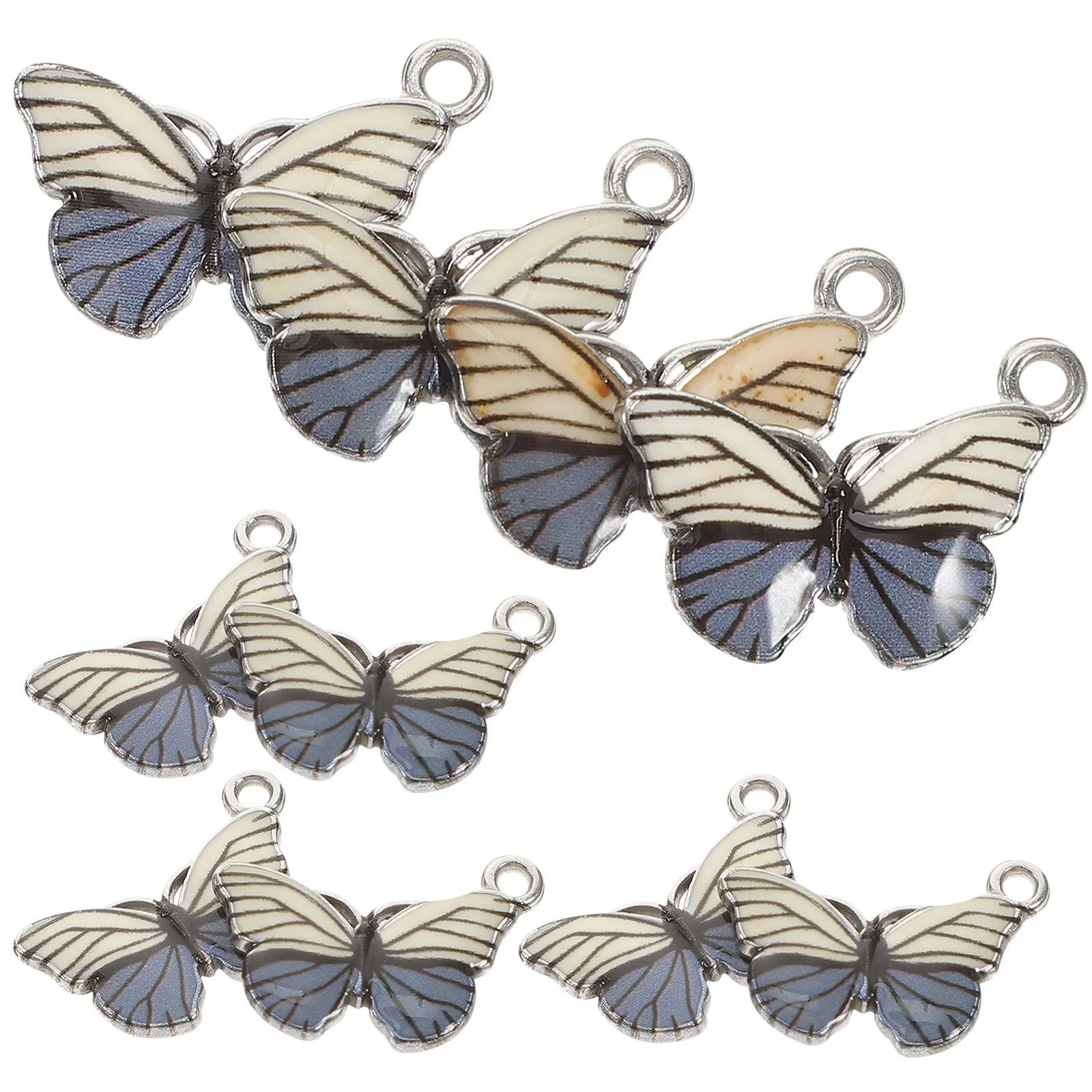 10 Pcs Butterfly Pendant Bulk Earrings Bracelets Charms Necklace Jewelry Making Supplies Alloy Mini Christmas
