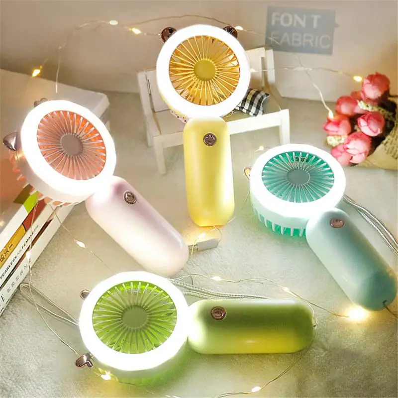 

1pcs With Night Light Desktop Fan 2-speed Adjustment Handheld Fan Lazy Fan Refreshing Appliances Mini Usb Charge Refrigerator