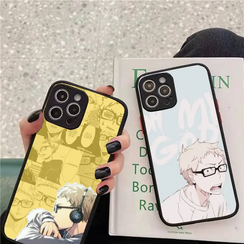 

Haikyuu Kei Tsukishima anime Phone Case matte transparent For iphone 7 8 11 12 13 plus mini x xs xr pro max cover