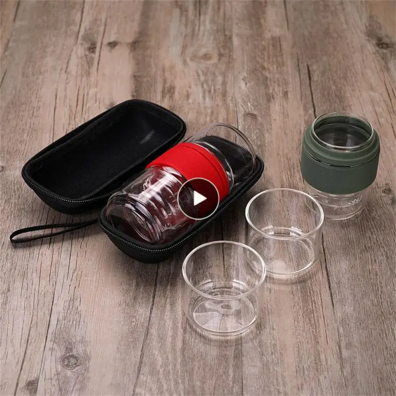 

Transparent Filter Glass Tea Cup Heat-resistant Cup One Key Filter Drinking Glasses Portable Glass Teacup Water Bottle