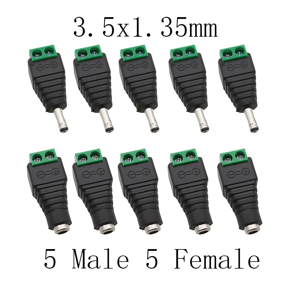 

Разъемы питания постоянного тока 12 В «папа-мама» 3,5 мм x 1,35 мм