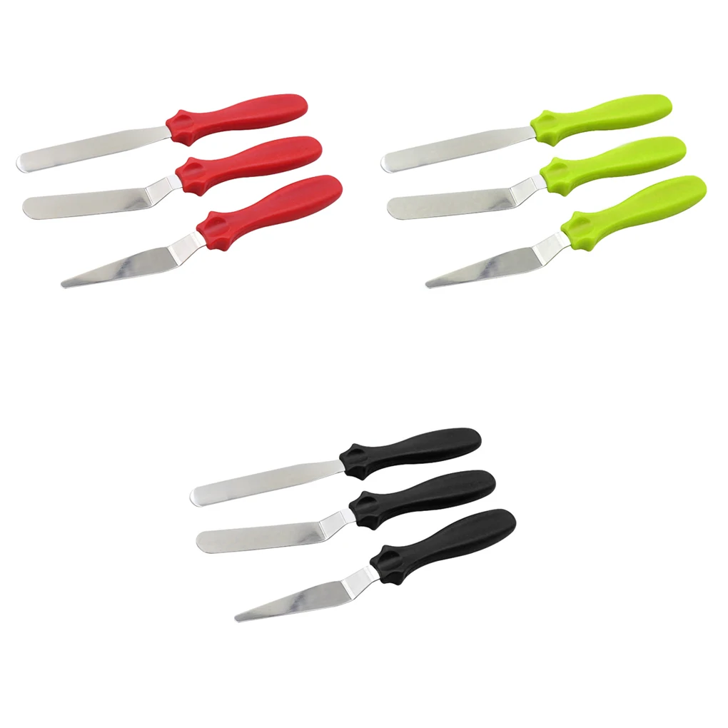 

3 шт./набор, шпатель из нержавеющей стали для глазирования тортов