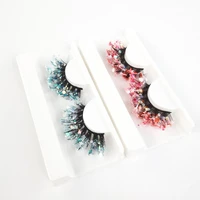 1 pair false eyelash easy to wear fluorescent glitter waterproof eyelash diy beauty fluffy false eyelashes supplies for women