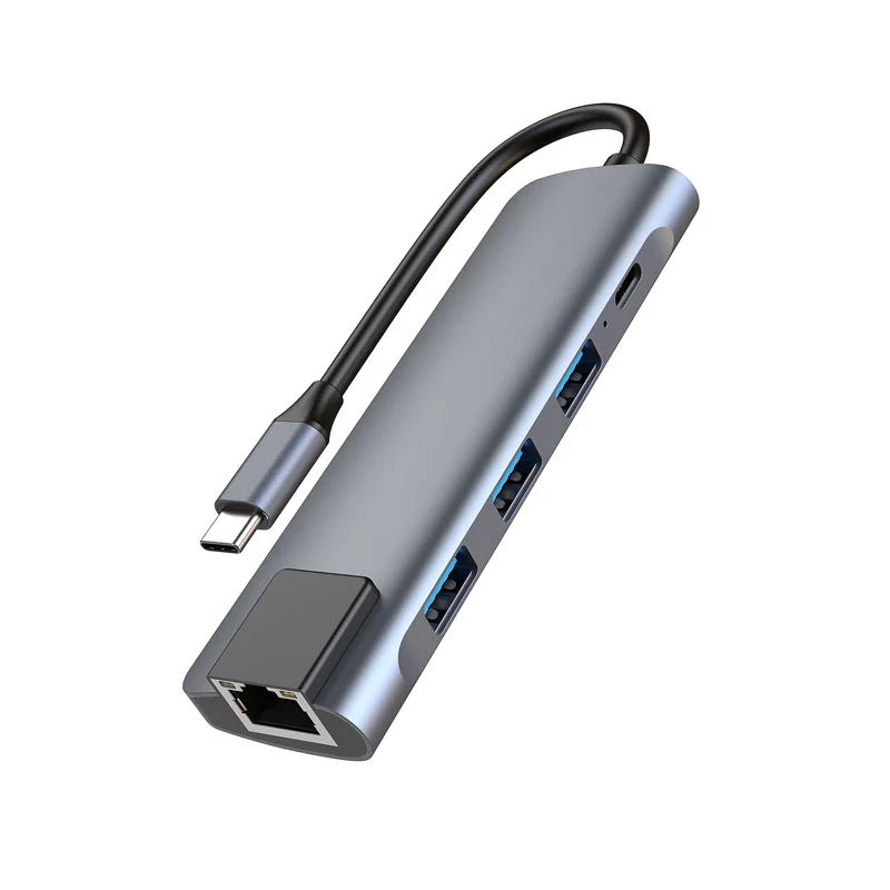 

5 in 1 Usb-c 3.0 Aluminum Pd Charging 3.0 Ethernet Usb c Hub for Macbook