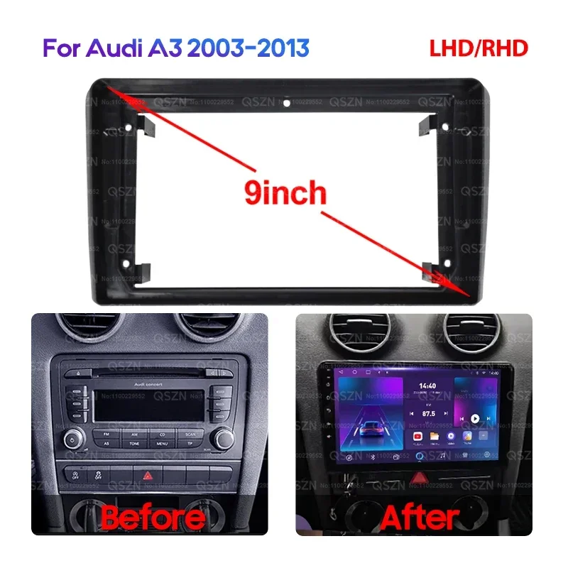 MAMSM 9 &quotдля Audi A3 S3 RS3 2003-2013 автомобильный мультимедийный плеер радиорамка лицевая