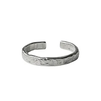 s925 sterling silver design stylish ring tinfoil texture opening ring index finger light luxury simple ring cold wind