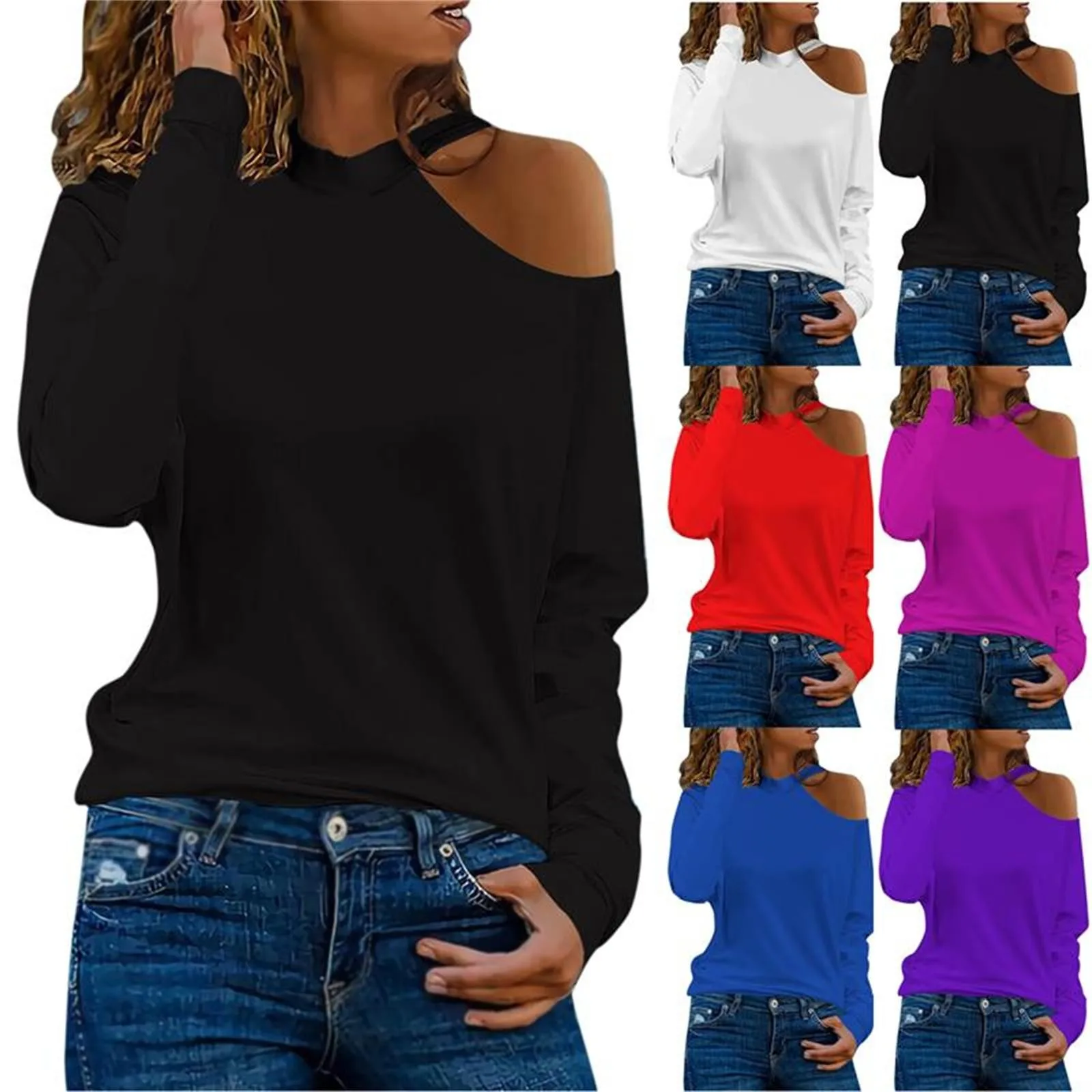 Off Sloulder Long Sleeve Sexy Shirt Women Summer Spring Loose Casual Pullover 2023 New Blouse Blusas Mujer Elegantes Y Juveniles