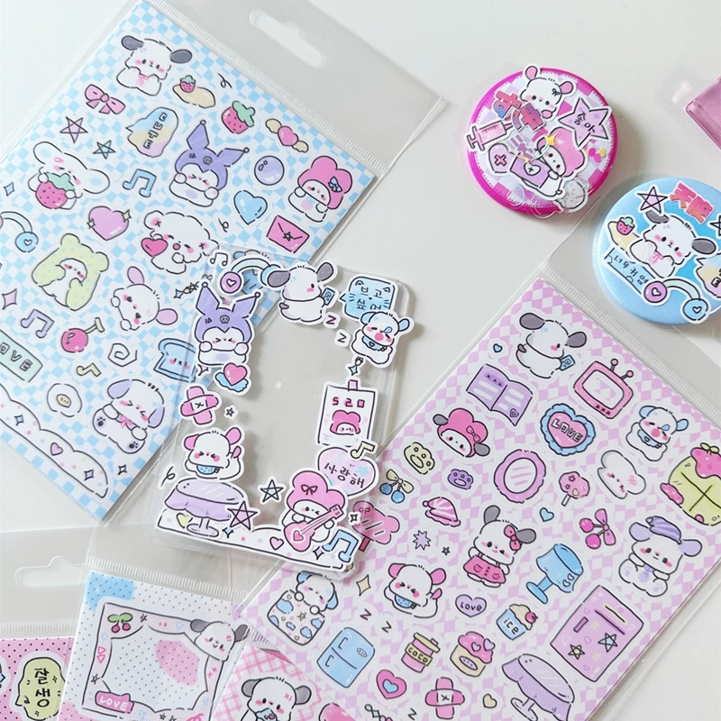 

5Pcs/lot Kawaii Graffiti Puppy Sticker Diary Scrapbooking Hand Account Sticker Korean ins Idol Card DIY Deco Material Stationery