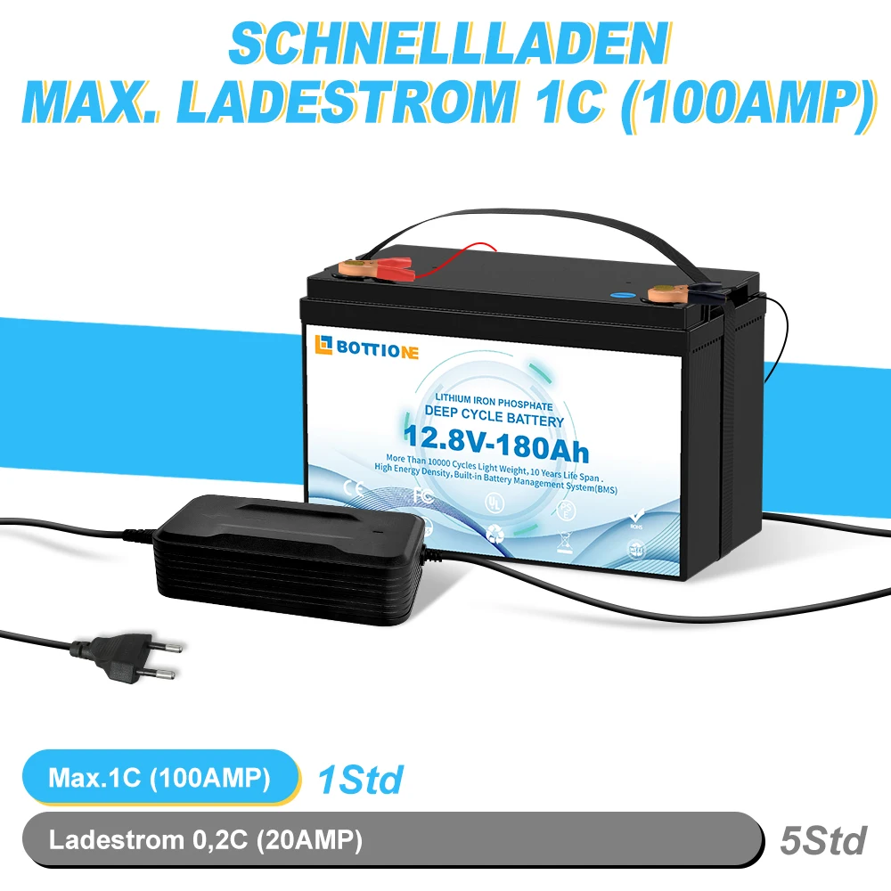 В наличии ЕС/США 12 8 180 Ач Lifepo4 Батарея Литий-железо-фосфатная батарея с литиевой